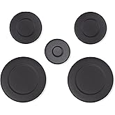 W10832694 Gas Stove Burner Cap Set, for Whirlpool Stove Burner Replacement, 5-Piece Set, Replacement Part Numbers: W10597133 AP5988633 PS11727796 4363154