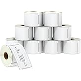 BETCKEY - Compatible DYMO 30857 (2-1/4" x 4") Visitor Name Tag Badge Labels, Perforated, Compatible with DYMO Labelwriter 450, 4XL, NOT FIT 550 & 5XL [10 Rolls/2500 Labels]