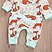 Newborn Baby Boy Girl Romper Infant Fox Jumpsuit Long Sleeves Outfits Clothes (70(0-3M), Floral)