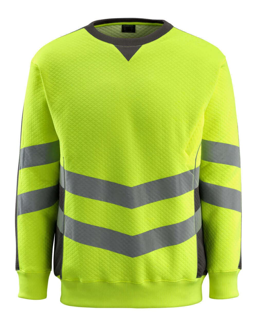 Mascot 50126-932-1718 Wigton Safe Supreme Modern Fit Class 3 Sweatshirt, Size 2XL, Hi-Vis Yellow/Dark Anthracite