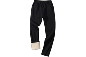 Gihuo Men's Winter Fleece Pants Sherpa Lined Sweatpants Active Running Jogger Pants