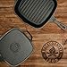 Backcountry Iron 10.5 Inch Square Grill Pan Medium Pre-Seasoned Cast Iron