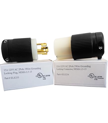Nema L5-15P 15 Amp 125V 2 Pole 3 Wire Industrial Grade Locking