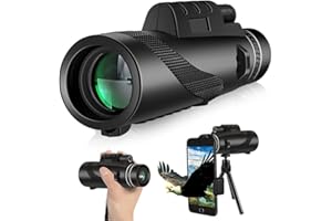 LAKKZOOM 80x100 HD Monocular Telescope, Portable Telescope with Smartphone Adapter, Tripod, monocular for Bird Watching, Hunting, Hiking, Camping