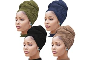 Nonbongoy Head Wraps for Black Women Stretch Headwraps Large Hair Wraps Hijab Scarves for Muslim Head Scarf Turban Headbands