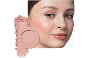 HHLTOH Single Nude Beige Matte Powder Blush Palette Face Makeup, Blush for Looks Younger Cheeks, Monochrome Cream Blushes Lightweight Long Lasting, Blush for Women All Skin Tones Paleta de, 02
