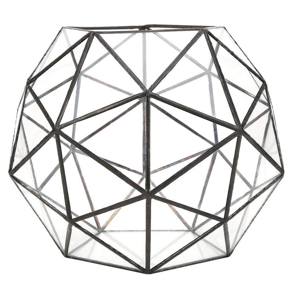 Ymiko Geometric Terrarium Container Glass Planter Glass Plant Pot Desktop Windowsill Decor