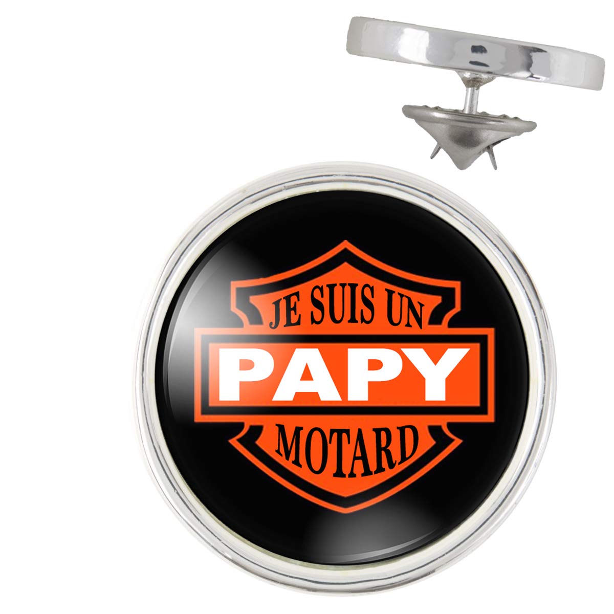 Fantaisie Et Specialty Pins Argente mm Je Suis Un Papy Motard Harley Fond Noir Humour Idee Cadeau Homme Grands Parents Anniversaire Fete Pins Bouton Epinglette Vetements Lemoncitylive Com