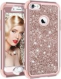 Vofolen for iPhone 6S Plus Case iPhone 6 Plus Case Glitter Bling Shiny Heavy Duty Protection Full-Body Protective Hard Shell Hybrid Rubber Bumper Armor Front Cover for iPhone 6 Plus 6S Plus Rose Gold