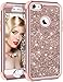 Vofolen Bling Cover for iPhone 6S Case iPhone 6 Case Glitter Bling Shiny Heavy Duty Protection Full-body Protective Hard Shell Hybrid Silicone Rubber Armor with Front Bumper for iPhone 6 6S -Rose Gold
