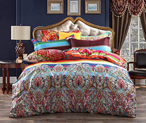 3 Piece Bohemian Ethnic Style Vibrant Color Bedding Sets