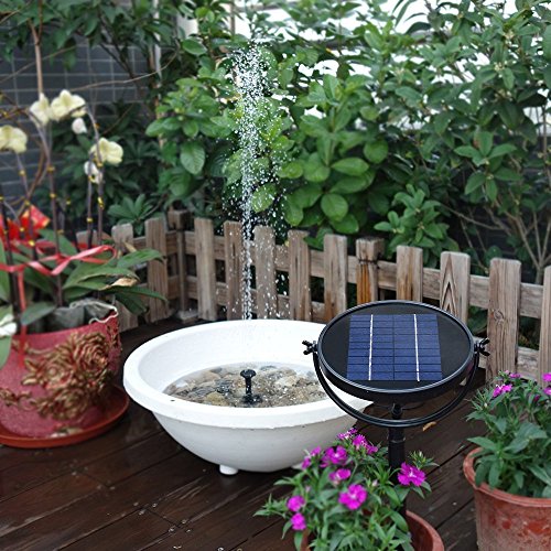 JPLSK Solar Fountain Pump, 2W Solar Water Pump Waterproof Solar Panel and Submersible Pump Kit with 4 Spay Heads for Bird Bath,Small Pond and Water Circulation,10ft Cord Included - Thumbnail 3