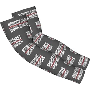 ZYASFEY Nobody Cares Work Harder Arm Sleeves for Men Women - UV Sun Protection Cooling Compression