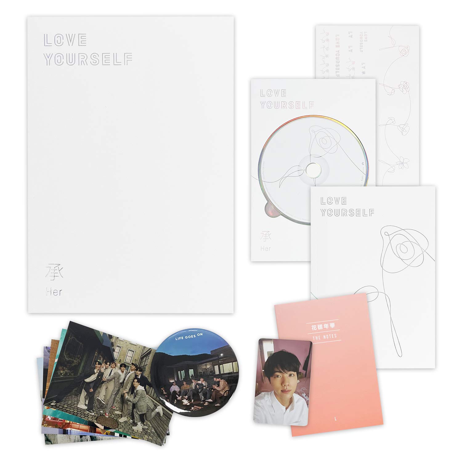 LOVE YOURSELF 轉 HER [ L ver. ] - BTS 5th Mini Album CD + Photobook + Mini Book + Photocard + Sticker Pack + FREE GIFT / K-POP Sealed