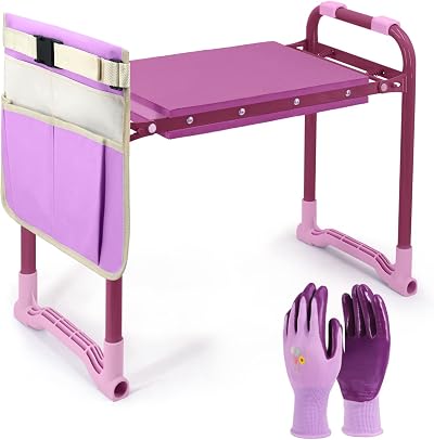 Colwelt Garden Kneeler and Seat Purple Upgraded with Tool Pouch