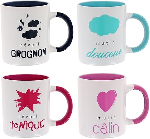 Télécharger gratuitement Images Promobo Lot Collection 4 Mugs Tasse A Cafe Humeur Mots Humour le plus cool salutations