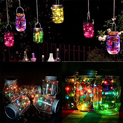 Solar Mason Jar Lights SurLight Solar String Lights Mason Jar Lids 6