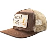 ARIAT Men's Desert Wasteland Scene Patch Cap | Snapback closure, trucker mesh, pre-curved bill, structured profile, western theme, adjustable fit
