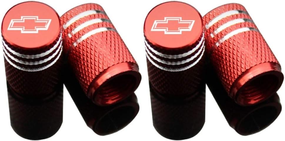 EVPRO Valve Stem Caps Tire Decorative Accessories Red 4 Pack Fit for Chevy