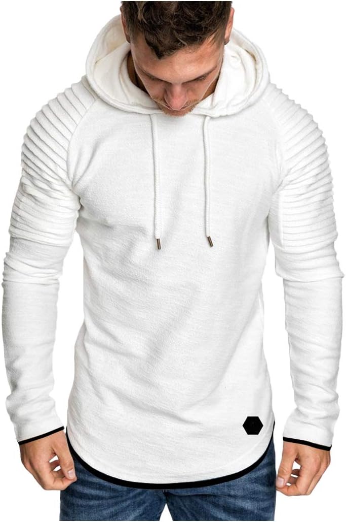 Men's Hoodies Long Sleeve Muscle Sweatshirt Bodybuilding Gym Tops Hooded Coat Jacket for Autumn Winter