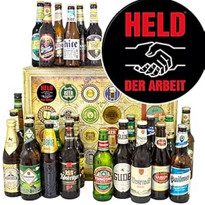 Held der Arbeit/Geschenkbox Bier Welt und DE/Geschenkidee Papa/Weihnacht Kalender Bier