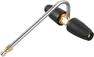 RIDGE WASHER Gutter Cleaner Attachment for Pressure Washer, with 2 Rotary Turbo Nozzle, 1/4 Inch Quick Disconnect, 3300 PSI