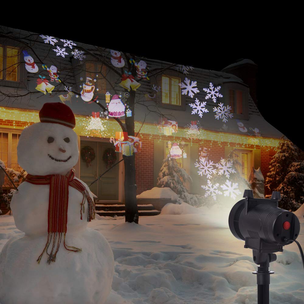 ominilight Holiday Decoration LED Projector 12 Switchable Patterns, Outdoor Landscape Disco Rotating Spotlight, Waterproof Party Light for Birthdays/Dancing/Wedding/Christmas, 6101