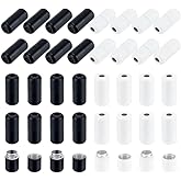 AHANDMAKER 40Pcs Shoelace Locks Buckle, 2 Colors Aluminum Elastic No Tie Shoelaces Turnbuckle Connectors, Shoe Lace Tip Ends for Sneakers Athletic Running Casual Shoes