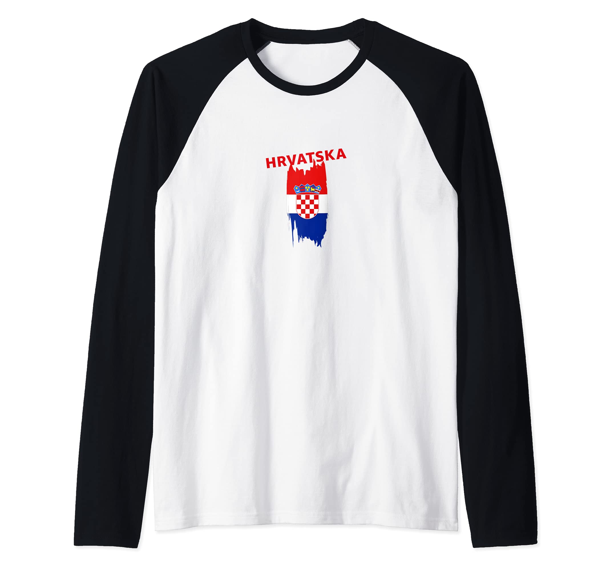 Flag Croatia Raglan Baseball Tee
