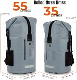 Ultra Dry Adventurer Premium 55L Waterproof Dry Bag Backpack Grey view 3