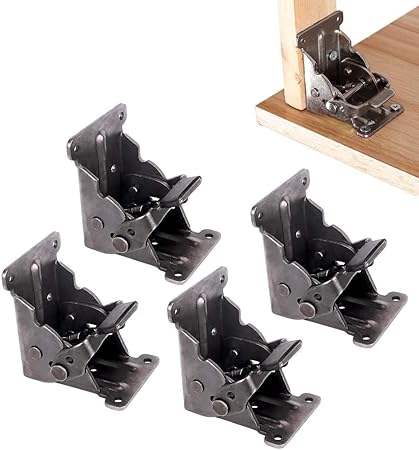 Topdirect 4 Pieces Pliable Verrouillage Extension Table Lit Jambe Pieds Pliable Support De Fixation Avec 46pcs De Vis Amazon Fr Bricolage