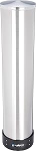 San Jamar C3500P Stainless Steel Pull Type Beverage Cup Dispenser, Fits 32oz to 46oz Cup Size, 4" to 4-7/8" Rim, 23-1/2" Tube Length
