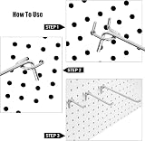SENENQU 40PK 15cm Pegboard Hooks Heavy Duty Metal Silver Garage Kitchen Retail view 4