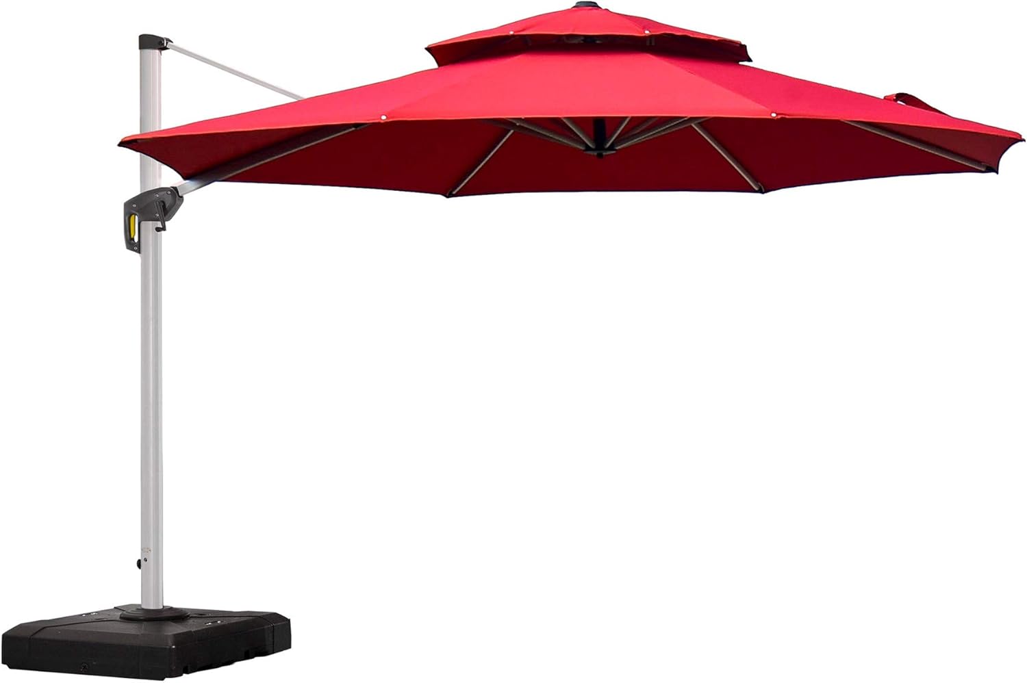 Amazon Com Purple Leaf 12 Feet Double Top Round Deluxe Patio Umbrella Offset Hanging Umbrella Outdoor Market Umbrella Garden Umbrella Terra Garden Outdoor