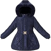 Podgina Little Girl Winter Dress Coat Fleece Puffer Jacket Snow Water Resistant Clothes