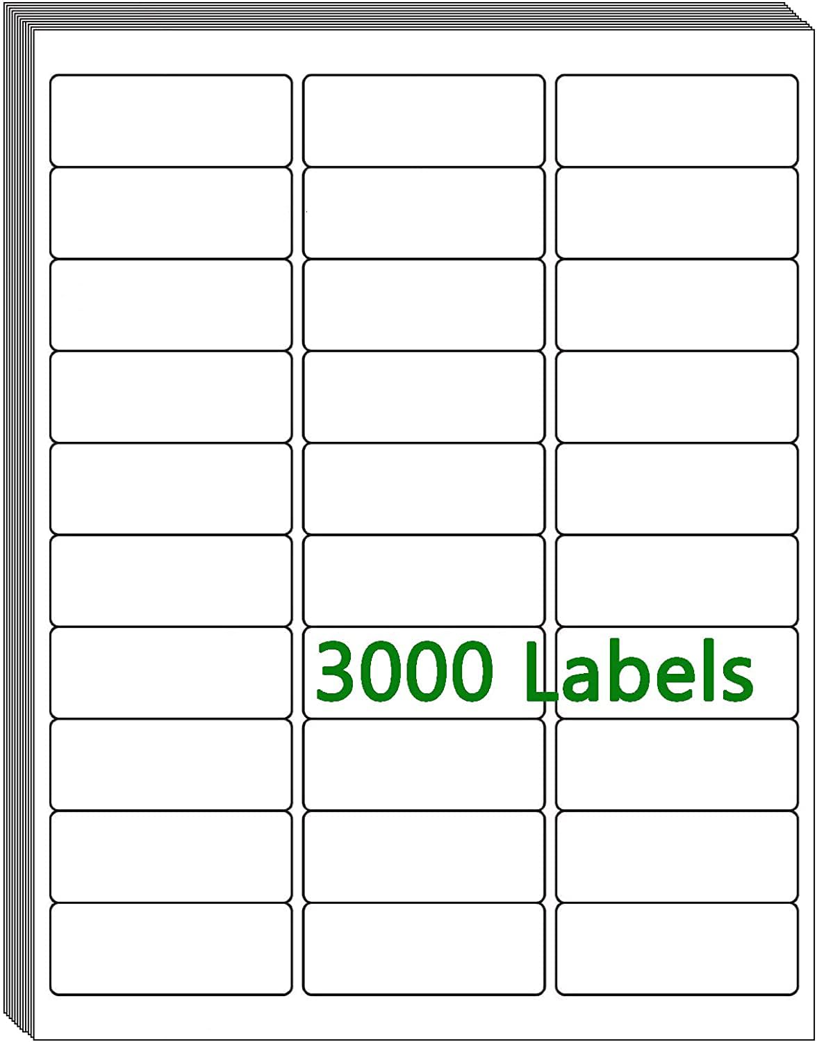 Photo 1 of 100 Sheets 30 UP 1" x2-5/8 Shipping Labels 3000 Pcs FBA Label Stickers for Laser/Inkjet Printers, White Blank Sticker Name Tags, 30 Per Page