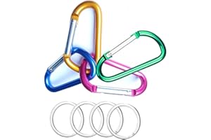 HEGANGLY Carabiner Clip - 3'' Aluminum Spring Snap Hook Carabiner, D Ring Carabiner Clip,Spring Snap Clip Hook Buckle for Camping, Fishing, Hiking Traveling, Keychain and Dog Leash Harness ect(4 pcs)