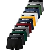 SweatyRocks Men's Boxer Briefs 11 Pack Letter Graphic Stretch Breathable Underwear