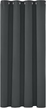 Deconovo Eyelet Curtain 108 Inch Drop 52x108 Dark Grey Blackout Panel