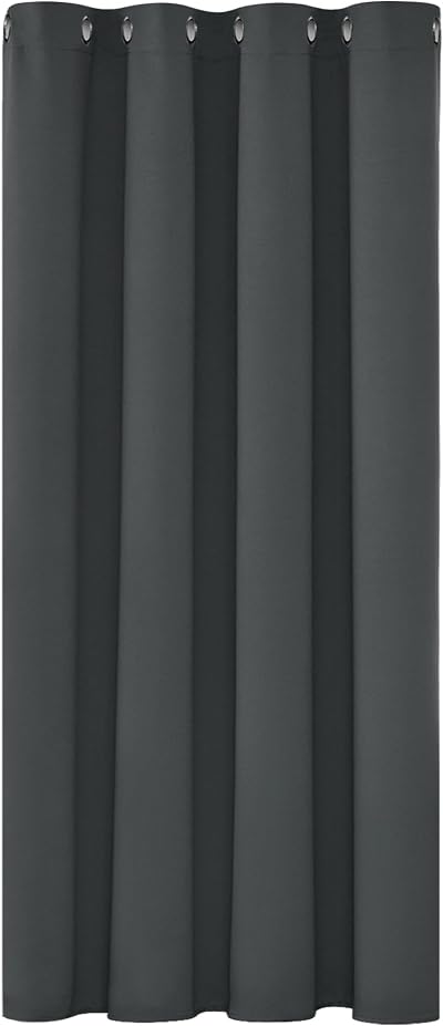Deconovo Eyelet Curtain 108 Inch Drop 52x108 Dark Grey Blackout Panel