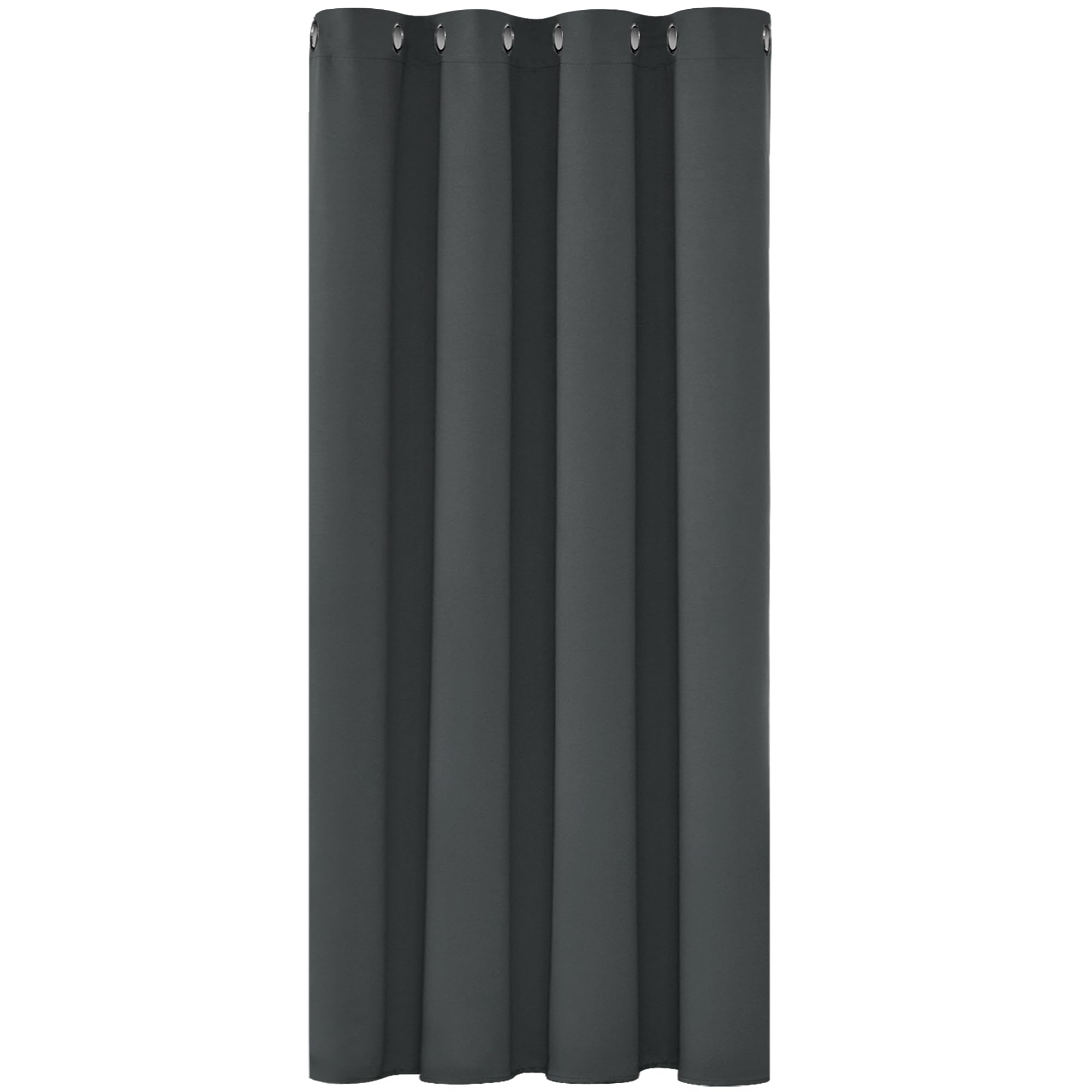Deconovo Solid Thermal Insulated Blackout Curtain Eyelet Curtain for Kitchen 52"x 54" Dark Grey 1 Panel