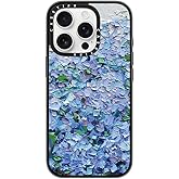 CASETiFY Compact iPhone 16 Pro Case [4 ft. 2X Military Grade Drop Protection/Slim/Lightweight] - Nantucket Blue Hydrangeas - Clear Black