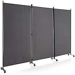 Giantex 3 Panel Room Divider with Wheels, 103''W x