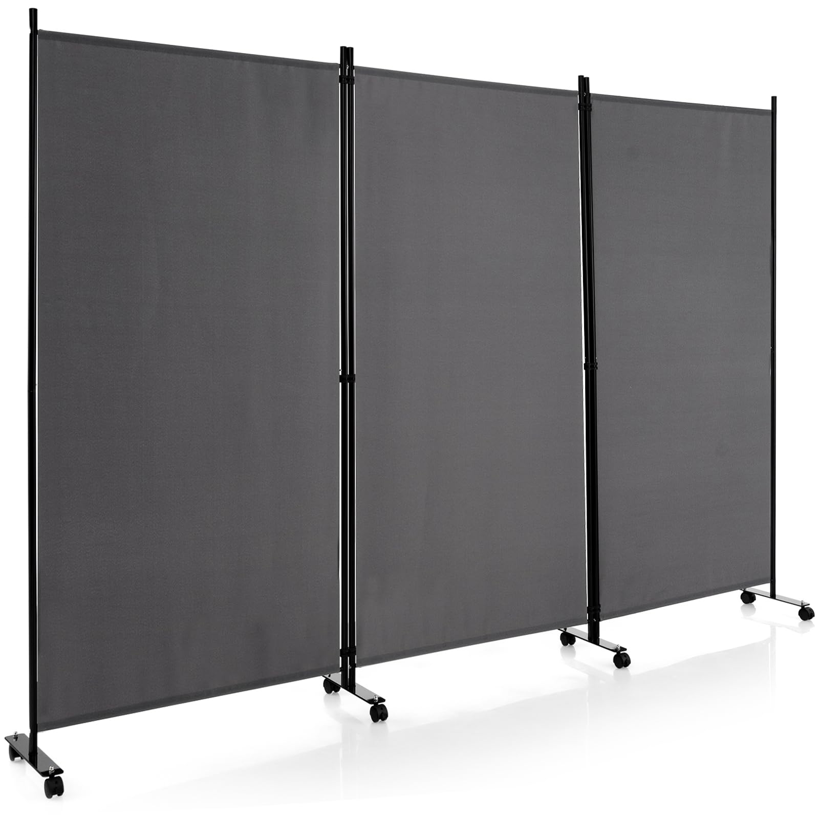 Giantex 3 Panel Room Divider with Wheels, 103''W x
