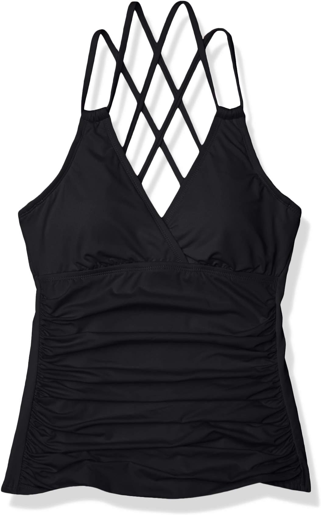 La Blanca Women's Island Goddess Underwire Cross Back Tankini Swimsuit Top