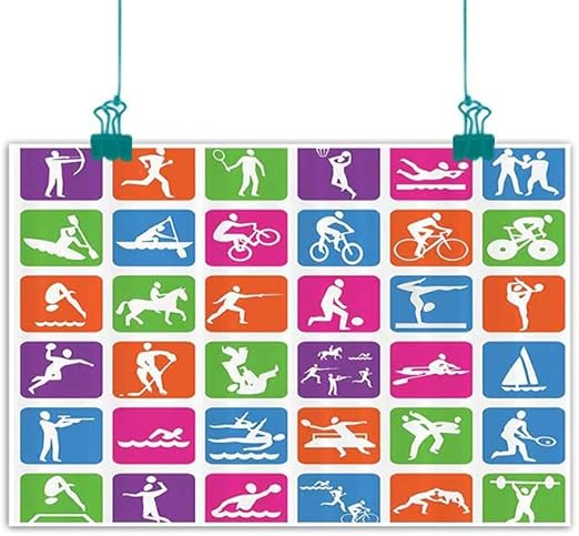 Amazon オリンピックデコレーションコレクション ウォールアートデコ ポスター 絵画 アクションスポーツシルエット ハート型 アーチェリー ハンドボール 高ジャンプイメージ 装飾 ホームデコレーション レッド ブルー Wx16 L アートフレーム ポスター オンライン通販