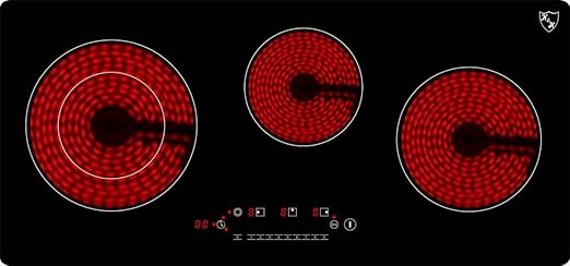 K&H® 3 Zonen Glaskeramikkochfeld 75cm Elektro Autark rahmenlos NC-5404