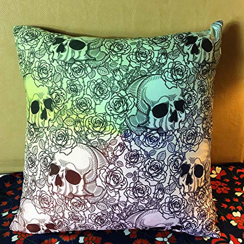 Alisy Halloween Throw Pillows, Bat Pumpkin Skull Head Cushion Covers Lumbar Pillowases for Sofa Bed Home Garden Outdoor Decor