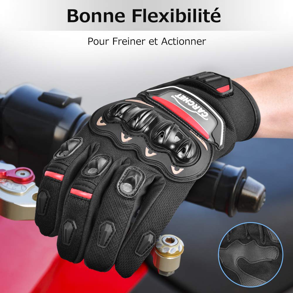 . Carchet Gant Moto Homologué CE 1KP Gants de Moto Durable, Gant Moto Homologue mi Saison 2019 Nouveau! Gants Moto Scooter, Confortable (XL)