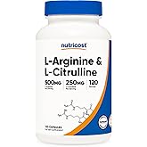 Nutricost L-Arginine L-Citrulline Complex 750mg, 120 Capsules - Non-GMO